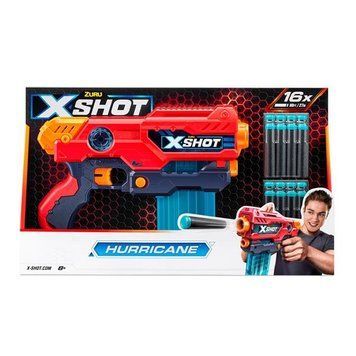 Швидкострільний бластер X-Shot Red Excel Hurricane 16 патронів (36440R) 36440R фото