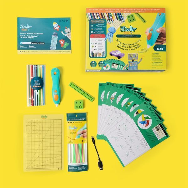 3D-ручка 3Doodler Start Plus для дитячої творчості - Мегакреатив (147 стрижнів, 9 шаблонів) 3DS2B-011 фото