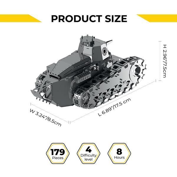 Колекційна модель-конструктор Metal Time Nimble Fighter Танк Renault FT-17 механічний (MT010) MT010 фото