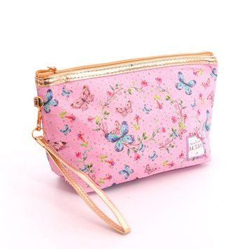 Косметичка Lukky Рожева з метеликами 24 х 6 см (T17837) T17837 фото