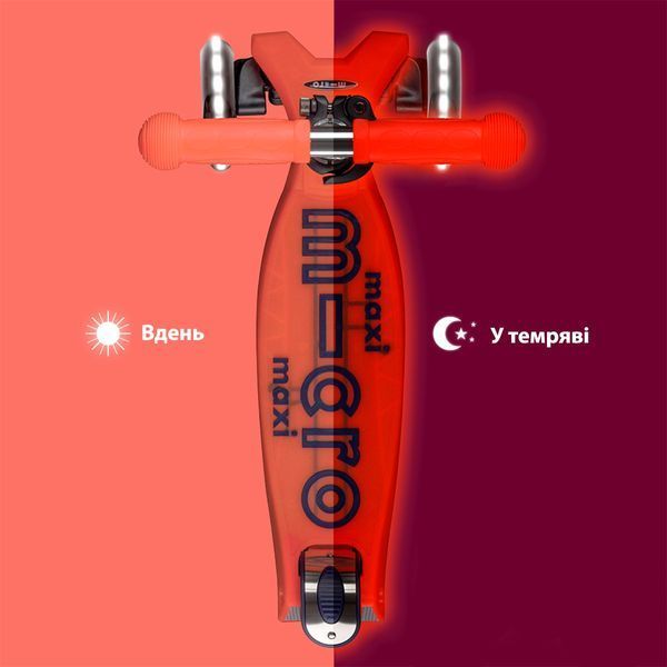 Самокат Micro серії Maxi Deluxe Glow LED &ndash; Червона аура MMD368 фото