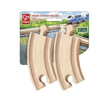 Набір для залізниці Hape короткі вигнуті рейки 4 шт. (E3776) E3776 фото