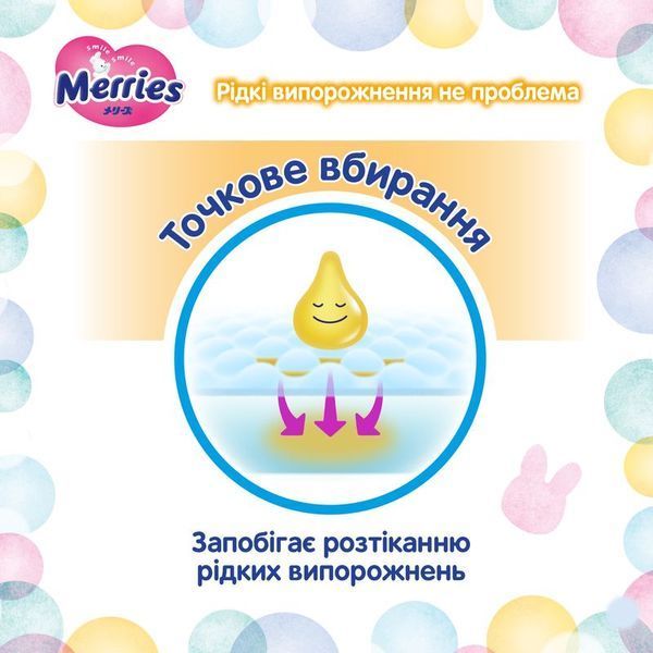 Підгузки Merries для дітей розмір M 6-11 кг / 52 шт (Super Jumbo) 4901301437716 фото